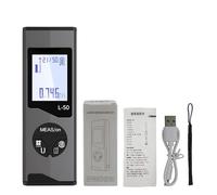 Fafeicy Mini Medidor de Distancia Láser, Rango de 98,33 Pies, Precisión de 1 Mm, Nivel Electrónico, Carga Tipo C, Memoria de 50 Grupos para Bricolaje en el Hogar y Medición en Interiores (L-30P)