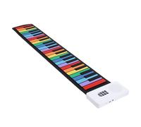Fafeicy Mini Teclado de Piano de 49 Teclas, Teclado Electrónico Enrollable Portátil con Teclas de Silicona, Altavoz Incorporado, Recargable, Juego Completo para Principiantes con (Versión en color)