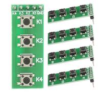 Fafeicy Módulo de Tecla Universal de 4 Botones, Tablero de Teclado con Interruptor de Botón Pulsador de Cátodo Común con Pin de 2,54 Mm, para Proyectos de Breadboard ARM FPGA MCU