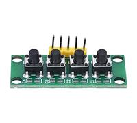 Fafeicy Módulo de Teclado de 4 Pines, Interruptor de Control de Teclado de 4 Botones Independientes para Experimento Electrónico, Placa PCB de Doble Cara de 1,6 Mm