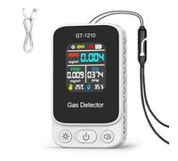 Fafeicy Monitor Portátil de Calidad del Aire 5 en 1, Detector de CO2 con Sensor de Humedad y Temperatura HCHO TVOC para el Hogar, Automóvil, Batería de Litio Recargable por USB de (WHITE)