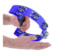 Fafeicy Pandereta de Doble, Campanilla Musical de Media Luna, Tambor de Percusión de Mano, Instrumento de Cascabeles de Metal Recortado con Ergonómico, Ideal para Amigos y Familiares, Hecho de