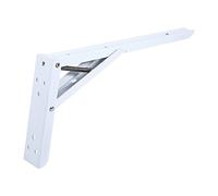 Fafeicy Paquete de 2 Soportes Plegables de Acero para Estantes, Soporte Triangular para Montar en la Pared, Blanco, 8 Pulgadas, 10 Pulgadas, 12 , 14 con Diseño con (12 )