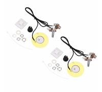 Fafeicy Pastilla Piezoeléctrica para Guitarra, Transductor de Metal de 50mm, Pastilla Piezoeléctrica Precableada para Guitarra Acústica, Mandolina, Violín, Ukelele, 2 uds.