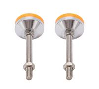 Fafeicy Patas de Tornillo Nivelador M12, Patas Niveladoras, Niveladores de Muebles de Alta Resistencia, Juego de 2 Piezas con Base Cromada, Almohadilla de Goma TPU para Mesas, Sillas,