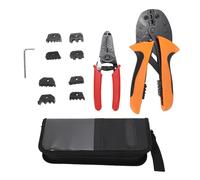 Fafeicy Pelacables y Herramienta para Engarzar, Kit de 4 Troqueles para Engarzar con Estructura de Engranaje de Trinquete para Renovación del Hogar, Hecho de Acero 45, Placa Reguladora