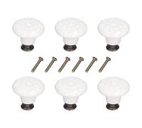 Fafeicy Perillas Redondas de Cerámica para Gabinete, Elegante Tirador, Fácil de Instalar, Diseño Exquisito para Cajones y Armarios, 1,3x1,2 Pulgadas para Uso Doméstico (1996 blanco)