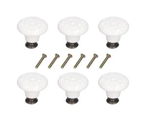 Fafeicy Perillas Redondas de Cerámica para Gabinete, Elegante Tirador, Fácil de Instalar, Diseño Exquisito para Cajones y Armarios, 1,3x1,2 Pulgadas para Uso Doméstico (1996 blanco)