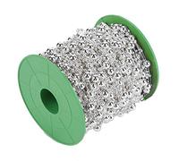 Fafeicy Perla de Caña de Perla Electroalizada de 60 Metros Garland de Cinta de Perlas para la Decoración de la Fiesta de Bodas 3 Mm y 8 Mm (SILVER)