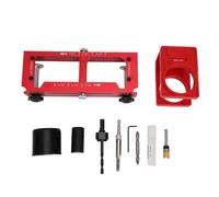 Fafeicy Plantilla para Bisagra de Puerta, Kit de Instalación de Cerradura y Bisagra de Puerta de Aleación de Aluminio con Almohadillas Antideslizantes de Silicona, para Esquina Redonda