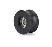 Fafeicy Polea con Ranura en U, Rodamientos de Rodillos de Nailon, Funcionamiento Suave, Diámetro Interior de 8 Mm, Perfecto para Herrajes para Puertas y Ventanas