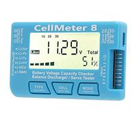 Fafeicy Probador Digital de Capacidad de Batería, Material ABS, Pantalla LCD, Comprobador de Voltaje para Baterías LiPo Li Ion LiFe NiMH NiCd 2-8S para Entusiastas de RC