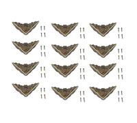 Fafeicy Protector de la Esquina de Bronce 12 Piezas Guardias de Borde de Hierro Vintage para Cajas de Madera con Uñas 43x43x14 Mm Hardware Decorativo Antiguo