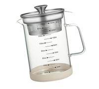 Fafeicy Recipiente para Grasa de Tocino con Colador de Malla Fina, Lata de Aceite de Vidrio con Alto Contenido de Borosilicato para Freír Aceite y Almacenar Grasa para Cocinar para la Cocina Casera