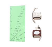 Fafeicy Regla de Costura Acrílica Regla Herramienta de Coser a Prueba de Interrupciones con Guía Magnética para Prendas Línea de Ajuste de 45 Grados 1/82 "5.5x2.5in Amarillo Transparente 2.5 Oz