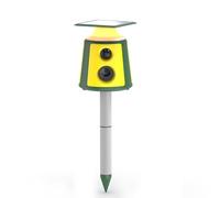 Fafeicy Repelente de Animales con Energía Solar, Sensor PIR Ajustable en 5 Niveles, Recargable por USB, 3 LED, Impermeable, para Control de Plagas en Jardín, Granja, Patio Exterior