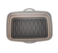 Fafeicy Revestimiento Cuadrado Plegable de Silicona para Freidora de Aire, Cesta Rectangular para Freidora con Asas, Inserto Reutilizable para de Aire para Hornear en Familia, Acampar, Barbacoa (GREY)