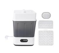 Fafeicy Secador de Biberones, Vapor Eléctrico de Doble Capa 2 en 1 con Capacidad para 6 a 12 Biberones, Máquina de Limpieza para Artículos Esenciales para Bebés (Enchufe de la UE)