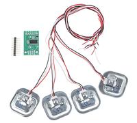 Fafeicy Sensor de Pesaje HX711 50kg, Módulo con 4 Piezas, 2 Canales Analógicos, 3 Modos de Uso, 34x34mm