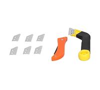 Fafeicy Sierra de Mano para Lechada en ángulo, Sierra para Lechada de Azulejos con 6 Piezas de Cuchillas Adicionales de Repuesto para Limpieza de Azulejos, Limpiador de, Fácil de Quitar, Duradera