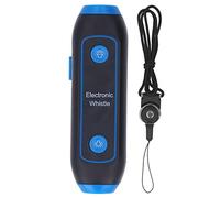 Fafeicy Silbato Electrónico sin Soplado para Deportes de Entrenamiento 120dB-150dB con 3 Tonos, 3 Niveles de Volumen, Luz LED y Botón (Azul)