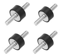 Fafeicy Silentblock de Goma Antivibración, M6x18, 4 Piezas, VV20x10, Negro y Plata, para Coche y Barco