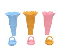 Fafeicy Soporte de Cono de Helado de 3 Pcs, Reutilizable, a Prueba de Gotas, Tazas de Cono de Nieve Plegables con Tapas Adecuadas para Tazas de Helado, Paletas de Hielo y Golosinas