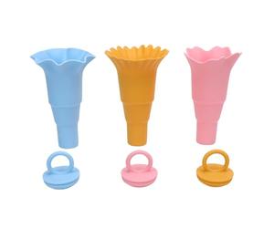 Fafeicy Soporte de Cono de Helado de 3 Pcs, Reutilizable, a Prueba de Gotas, Tazas de Cono de Nieve Plegables con Tapas Adecuadas para Tazas de Helado, Paletas de Hielo y Golosinas