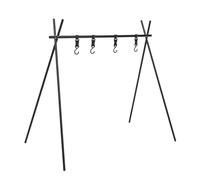 Fafeicy Soporte para Cocinar Parrilla con Trípode, Soporte para Cocinar para Fogata Plegable de Aleación de Aluminio, 75x49x74,5 Cm con 4 Ganchos para Colgar Estructura Estable para Acampar, Picnic,