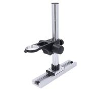 Fafeicy Soporte para Microscopio, Pilar de 32 Mm de Diámetro, Soporte de Riel Deslizante de 300 Mm de para Microscopios y Cámaras, con Base Ajustable de Aleación de Aluminio de Metal