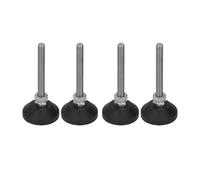 Fafeicy Soportes de Nivelación Giratorios, 4 Patas de Nivelación de Muebles Ajustables con Rosca M6 de 50 Mm de, Base Redonda de 30 Mm, para Muebles, Máquinas Herramientas, Oficina,