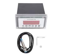 Fafeicy Tacómetro LED Digital, Medidor de Velocidad RPM 0-9999 Rango ±(2%+1) Precisión con Sensor de Interruptor de Proximidad Hall NPN para Máquinas de Inspección de Calidad de Cinta