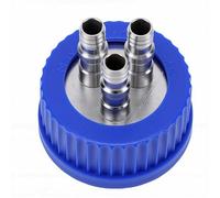 Fafeicy Tapa de Botella de Seguridad GL45, Conector de Acero Inoxidable 304 de 3 Puertos, Diámetro Grande 8-10 Mm para Muestreo de Fase Móvil Líquida, Tapa de Alimentación de Laboratorio