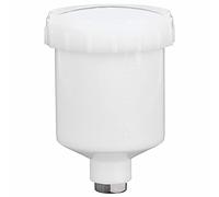 Fafeicy Taza de Pistola de pulverización de 125 ml de plástico + Taza de Pintura de alimentación por Gravedad de Acero Inoxidable, Recipiente de Repuesto, Conector de Rosca de 15 mm
