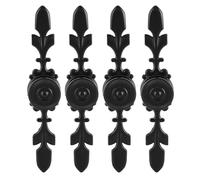 Fafeicy Tiradores de Gabinete Vintage, Tiradores de Cajones, 4 Uds., Herrajes de Gabinete Negros de Aleación de Zinc Antiguo para Cocina, Dormitorio, Armario, 120x24mm