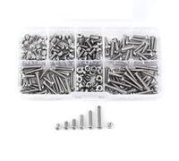 Fafeicy Tornillos de Cabezal de Botón Hexadecimal, 230 Piezas M3 Kit de Surtido de Pernos y Tuercas de Acero Inoxidable SS304 con Caja de Almacenamiento, para Reparación del Hogar,