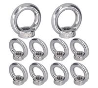 Fafeicy Tuerca De Ojo De Elevación De 10 Piezas, Tuerca De Elevación De Acero Inoxidable, Cáncamos De Servicio Pesado Para Grado Marino, Grúas De Ingeniería, Metalúrgico, Carga
