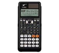 Fafeicy TY-991EX Calculadora Científica Función 552 Pantalla HD Batería Solar de Doble Potencia con Cubierta Protectora para Estudiantes Profesores Ingenieros (Black)