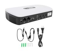 Fafeicy UPS Batería de Respaldo, 10400mAh USB5V DC5V 9V 12V POE15V 24V Salida Pantalla LCD Fuente de Alimentación de Batería de Respaldo para Enrutador Módem Cámara Teléfono Inteligente (Enchufe de