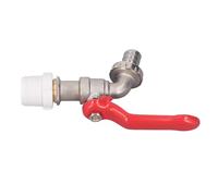 Fafeicy Válvula de Bola de Latón de Cuarto de Vuelta, Rosca Macho de Latón de 1/2 Pulgada con Salida de Drenaje de 15 Mm y Opción de PVC de 3/4 para Interruptor de Cierre del Tanque de