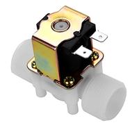 Fafeicy Válvula de Entrada de Agua N/C, Válvula Solenoide Electromagnética de Plástico de 12 V para Calentador de Agua Solar, Riego de Jardín con Rosca DN20, a Prueba de Humedad y Anticorrosión,