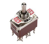 Fafeicy Válvula de Interruptor de Palanca de 6 Pines y 3 Posiciones Válvula Mecánica de Control Manual DPDT 15A 250VAC con Perilla Redonda de Metal para un Fácil Mantenimiento de