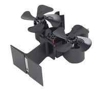 Fafeicy Ventilador de 8 Aspas para Estufa de Leña, Caudal de Aire 280-330 M³/h, Aluminio Anodizado para Distribución de Calor en Chimenea