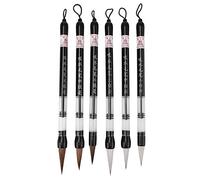 Fafeicy Water Brush 6 pcs Piston Fill Chinese Japanese Calligraphy Pen Water Writing Brush Pen para Practicar Caligrafía En Tela de Escritura de Agua