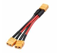 Fafeims Alomejor Adaptador Paralelo XT60 para Baterías LiPo RC - Cable de 14 AWG con Conector Macho y Dos Hembras, Aislamiento de Silicona Resistente al Calor, Ideal para Drones, Coches y