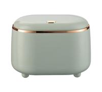 Fafeims Bote de Basura Pequeño, Cubo de Basura de Plástico Ovalado para Encimera de Escritorio con Tapa Tipo Prensa, Cesto de Compacto para Oficina, Cocina, Dormitorio y Coche (verde claro)