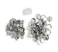 Fafeims Botones, Juego de Piezas de Insignia en Blanco, 100 Juegos, Kit de Pasador de Botón de Hierro Redondo para Hacer Máquinas, Actividades Escolares de Bricolaje (25)