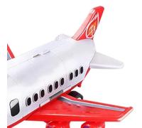 Fafeims Coloridos Juguetes Modelo de Avión para Niños con Ferrocarril Deslizante, Funciones de Botones y Música para el Placer y el Tiempo de Juego Educativo para Niños Pequeños (Tema de Fuego)