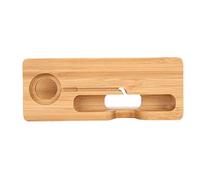 Fafeims Estación de Carga de bambú Conveniente Soporte para Reloj y Teléfono para Uso en Oficinas, Viviendas y Automóviles 5.4" X 2.1" X 2.3" Respetuoso con el Medio Ambiente