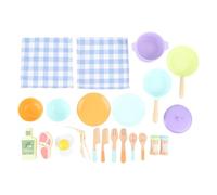 Fafeims Juego de Cocina de Madera, Juguetes de Cocina de Madera con Utensilios y Platos de 15 Piezas, Educación para Niños de 3 años+